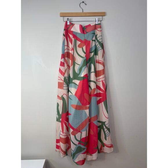 NEW PatBo Rio Wide Leg Trousers Floral High Rise Pleated Chiffon Pant - Picture 5 of 7